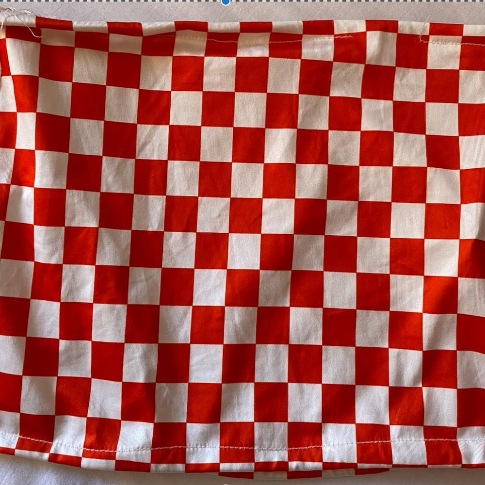 Red and white checkered tube top